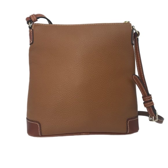 DOONEY & BOURKE Crossbody Bag Brown Pebbled Leather Large Ridley 10 X 10 New - Picture 2 of 7